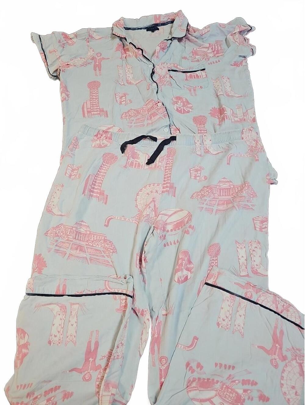 Katie Kime Dallas Toile Woven Pajama Set Size 3XL